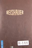Reishauer-Fellows-Reishauer Fellows No. 12 Geaer Grinding Operator Instruction & Table Manual 1959-#12-No. 12-05